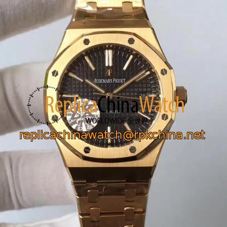 Replica Audemars Piguet Royal Oak 15400 ZX Yellow Gold Black Dial Swiss 3120
