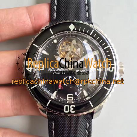 Replica Blancpain Fifty Fathoms Tourbillon 5025-1530-52A ZF Stainless Steel Black Dial Swiss 25A