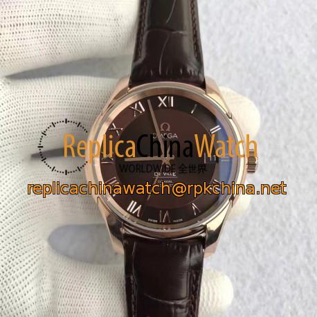 Replica Omega De Ville Co-Axial 41MM 431.53.41.21.13.001 XF Rose Gold Chocolate Dial Swiss 8501
