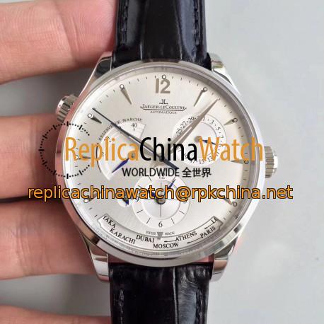 Replica Jaeger-LeCoultre Master Geographic Steel 1428421 BF Stainless Steel Silver Dial Swiss Caliber 939A/1