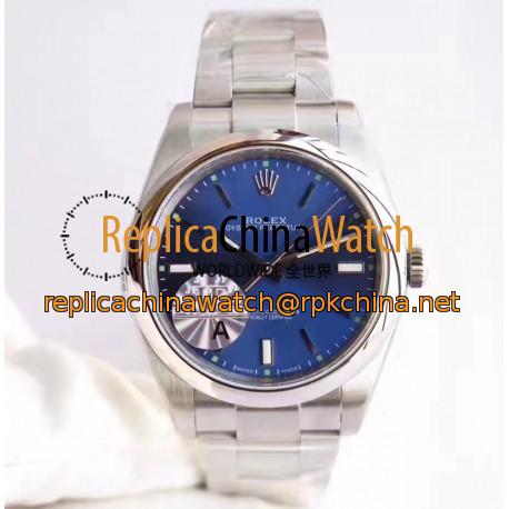 Replica Rolex Oyster Perpetual 39 114300 JF Stainless Steel Blue Dial Swiss 3132