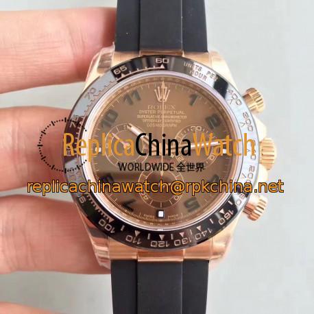 Replica Rolex Daytona Cosmograph 116515LN N Rose Gold Chocolate Dial Swiss 7750 Run 6@SEC