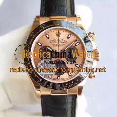 Replica Rolex Daytona Cosmograph 116515LN JF Rose Gold Rose Gold Dial Swiss 7750 Run 6@SEC