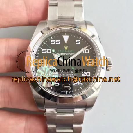 Replica Rolex Air-King 116900 JF Stainless Steel Black Dial Swiss 3131