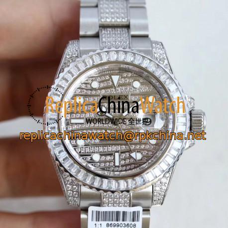 Replica Rolex GMT-Master II 116769 WT Stainless Steel & Diamonds Diamond Dial Swiss 2836-2
