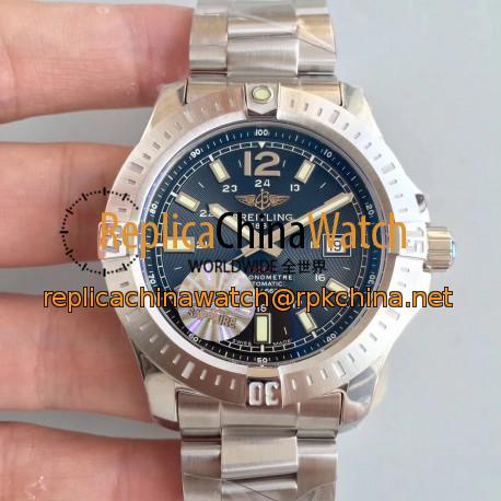 Replica Breitling Colt Automatic 44MM A1738811-BD44-173A GF Stainless Steel Black Dial Swiss 2824-2