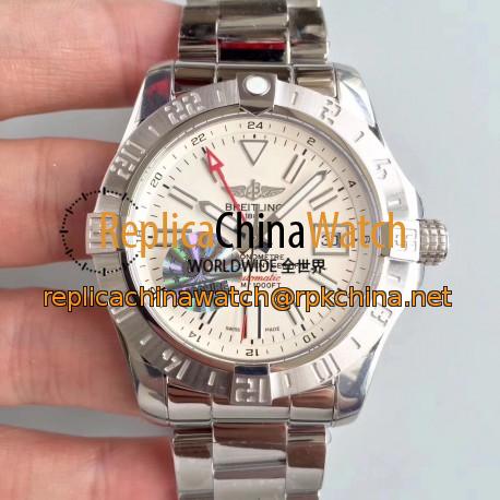 Replica Breitling Avenger II GMT A329G78PSS GF Stainless Steel White Dial Swiss 2836-2