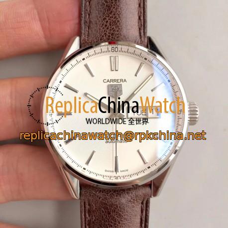 Replica Tag Heuer Carrera Calibre 5 Day-Date 41MM WAR201B.FC6291 HBB V6 Stainless Steel White Dial Swiss Calibre 5