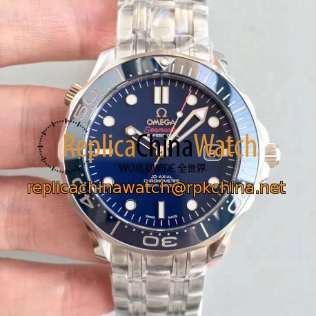Replica Omega Seamaster Diver 300M 212.30.41.20.03.001 JH Stainless Steel Blue Dial Swiss 2824-2