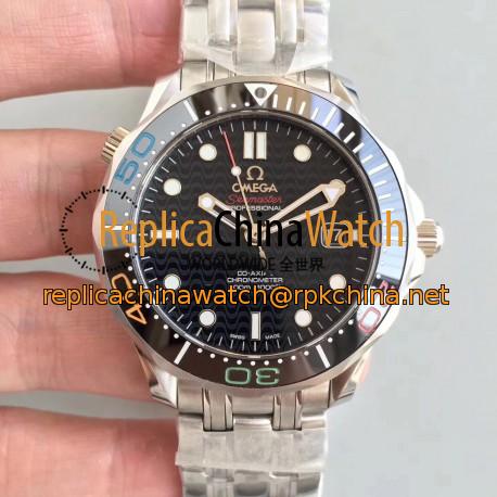 Replica Omega Seamaster Diver 300M Olympic Games Rio 2016 522.30.41.20.01.001 JH Stainless Steel Black Dial Swiss 2824-2