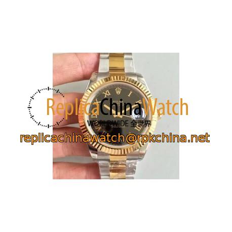 Replica Rolex Datejust II 116333 41MM EW Stainless Steel & Yellow Gold Black Dial Swiss 3136
