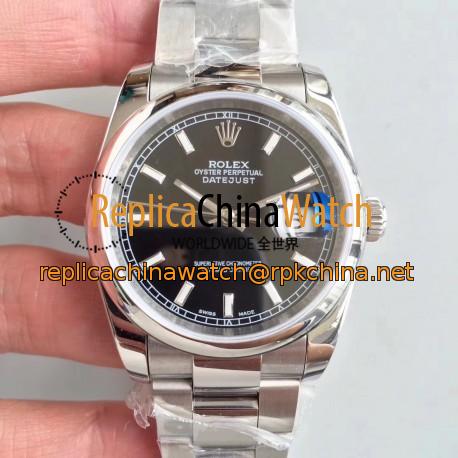 Replica Rolex Datejust 36MM 116234 MIT Stainless Steel 904L Black Dial Swiss 3135