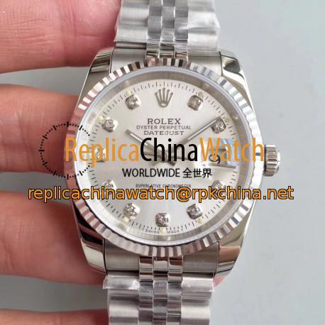 Replica Rolex Datejust 36MM 116234 MIT Stainless Steel 904L Rhodium Dial Swiss 3135