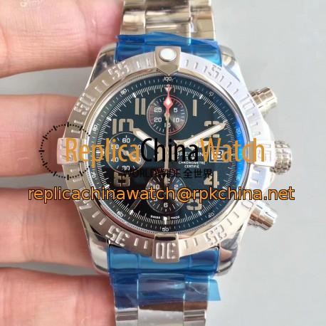 Replica Breitling Avenger II Automatic Chronograph GF Stainless Steel Black Dial Swiss 7750