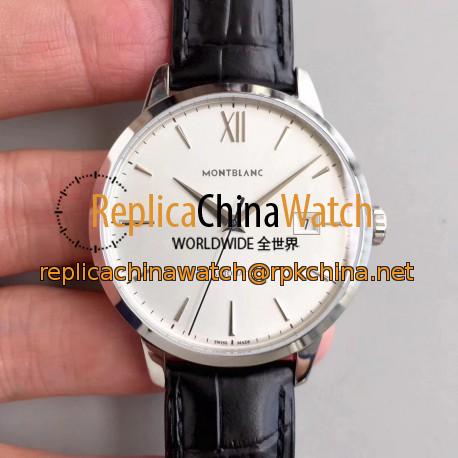 Replica Montblanc Heritage Spirit Date Automatic 111622 ER Stainless Steel Silver Dial Swiss MB 24.17