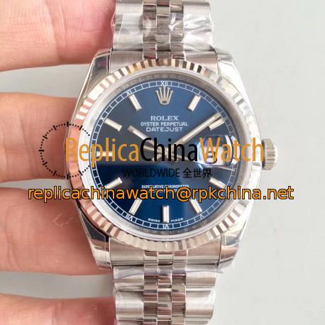 Replica Rolex Datejust 36MM 116234 AR Stainless Steel 904L Blue Dial Swiss 3135