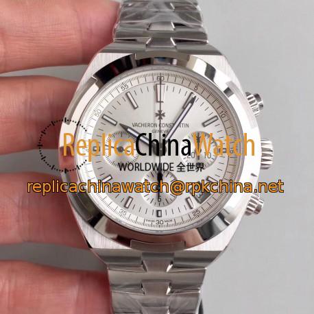 Replica Vacheron Constantin Overseas Chronograph 5500V/110A-B075 JF Stainless Steel Silver Dial Swiss 7750