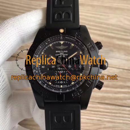Replica Breitling Chronomat 44 Blacksteel MB0111C3/BE35 GF PVD Black Dial Swiss 7750