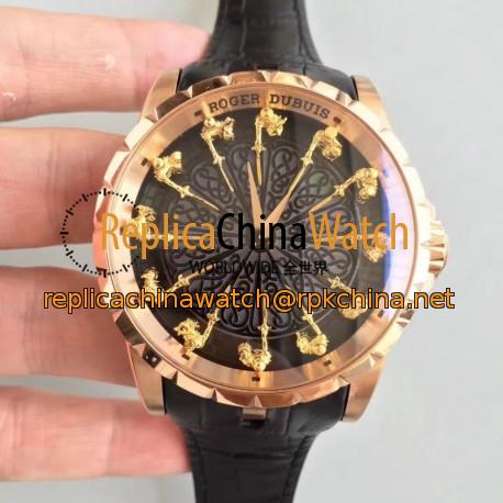Replica Roger Dubuis Excalibur Knights Of The Round Table II RDDBEX0511 N Rose Gold Black Dial M6T15