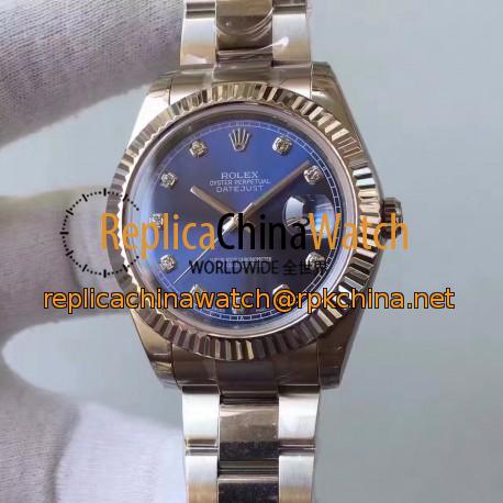 Replica Rolex Datejust II 116334 2018 41MM EW Stainless Steel Blue Dial Swiss 3136
