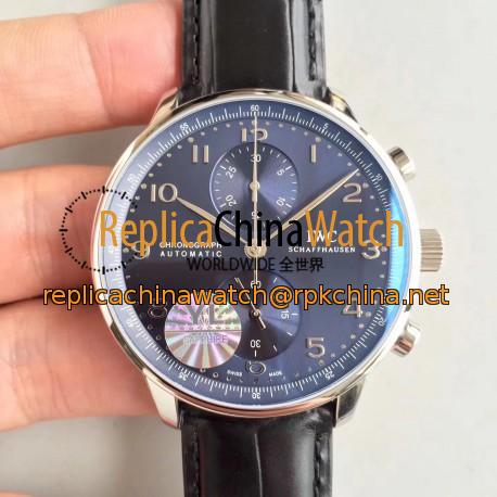 Replica IWC Portugieser Chronograph IW371447 YL Stainless Steel Black Dial Swiss 7750