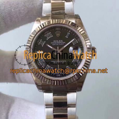 Replica Rolex Datejust II 116334 2018 41MM EW Stainless Steel Black Dial Swiss 3136