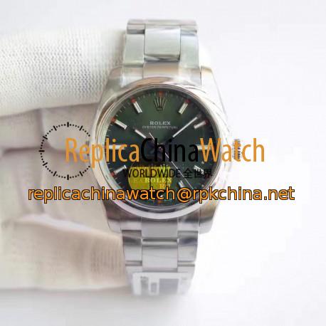 Replica Rolex Oyster Perpetual 34 114300 2018 UB Stainless Steel Green Dial Swiss 2836-2