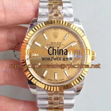 Replica Rolex Datejust II 116333 41MM EW Stainless Steel & Yellow Gold Champagne Dial Swiss 3235