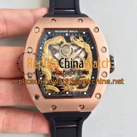 Replica Richard Mille RM57-01 Jackie Chan Rose Gold Yellow Gold Dial M9015