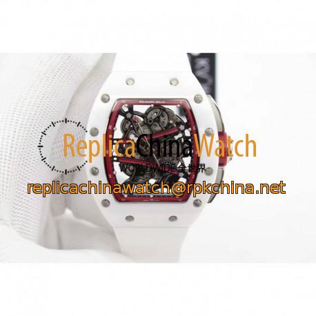 Replica Richard Mille RM59-01M White Ceramic Red Skeleton Dial M8215