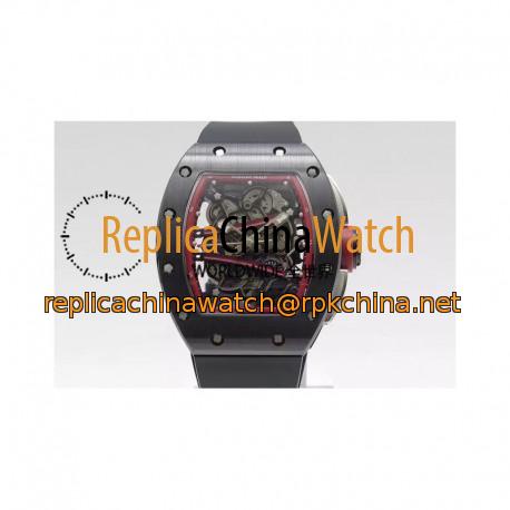 Replica Richard Mille RM59-01M Black Ceramic Red Skeleton Dial M8215