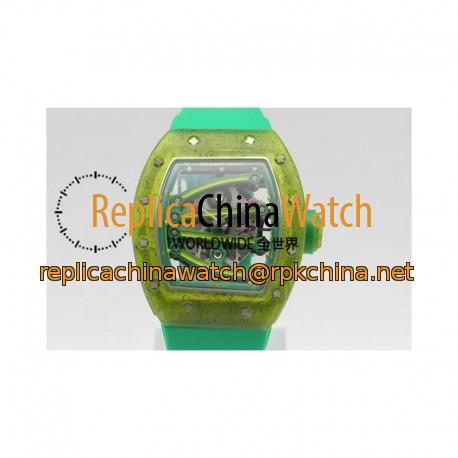 Replica Richard Mille RM 59-01 Tourbillon Yohan Blake Translucent Green Composite Skeleton Green Dial M9015