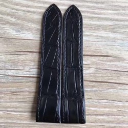 Replica Cartier Santos 100 Medium Size Black Leather Strap 33MM