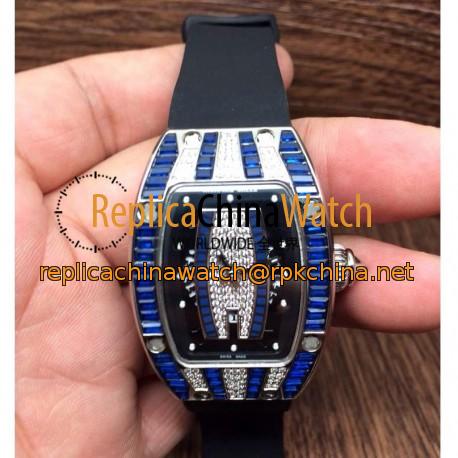 Replica Richard Mille RM007 Lady Stainless Steel Blue Diamonds Dial M6T51