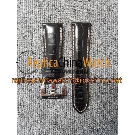 Replica Panerai Black Leather Strap 24MM