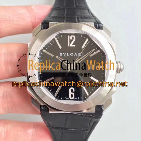 Replica Bvlgari Octo Solotempo 101964 JL Stainless Steel Black Dial Swiss BVL193