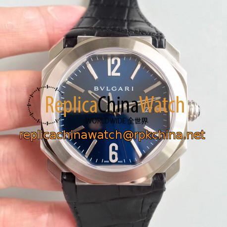 Replica Bvlgari Octo Solotempo 101964 JL Stainless Steel Blue Dial Swiss BVL193