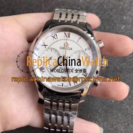Replica Omega De Ville Co-Axial Chronograph 42MM 431.10.42.51.02.001 OM Stainless Steel White Dial Swiss 9300