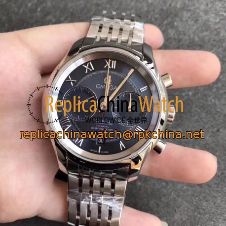 Replica Omega De Ville Co-Axial Chronograph 42MM 431.10.42.51.03.001 OM Stainless Steel Blue Dial Swiss 9300