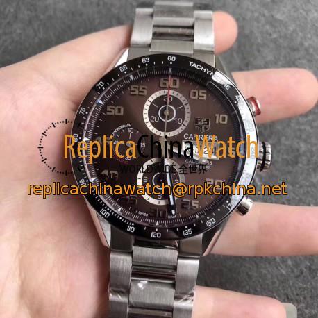 Replica Tag Heuer Carrera Calibre 1887 Day-Date 43MM HBB V6 Stainless Steel Chocolate Dial Swiss Calibre 1887
