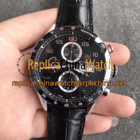 Replica Tag Heuer Carrera Calibre 1887 Day-Date 43MM HBB V6 Stainless Steel Black Dial Swiss Calibre 1887