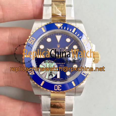 Replica Rolex Submariner Date 116613LB JF Yellow Gold & Stainless Steel Blue Dial Swiss 3135