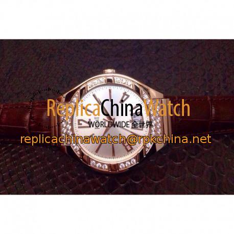 Replica Piaget Polo Rose Gold & Diamonds Silver Dial M9015