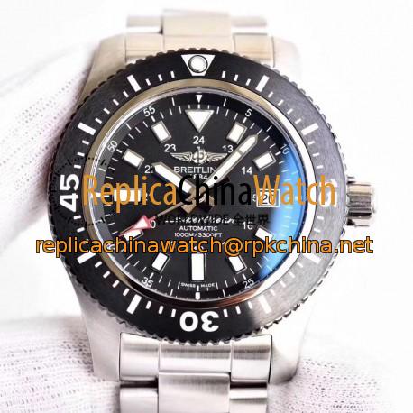 Replica Breitling Superocean 44 Special Y1739310/BF45/162A GF Stainless Steel Black Dial Swiss 2824-2