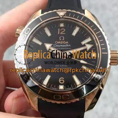 Replica Omega Planet Ocean Professional 45MM Rose Gold Black Dial Swiss 8501