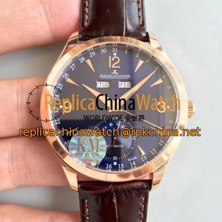 Replica Jaeger-LeCoultre Master Calendar 1552520 KM Rose Gold Blue Dial Swiss Caliber 866/1