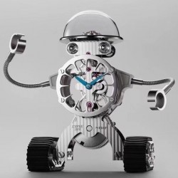 Replica MB&F Sherman Happy Robot Clock Limited Edition ZF Stainless Steel Grey Skeleton Dial Swiss Custom L'Epee Tourbillon