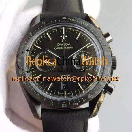 Replica Omega Speedmaster Professional Moonwatch Chronograph PVD Black Dial Swiss 9300