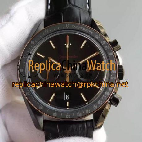 Replica Omega Speedmaster Professional Moonwatch Chronograph PVD & Rose Gold Black Dial Swiss 9300