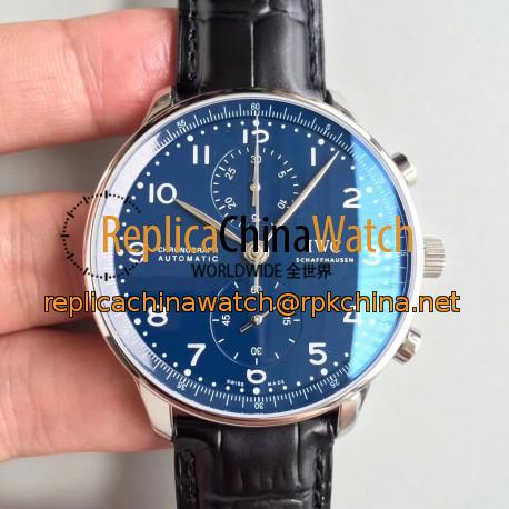 Replica IWC Portugieser Chronograph Edition 150 Years IW371601 YL Stainless Steel Blue Dial Swiss 69355